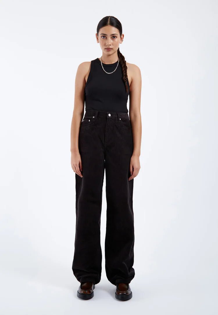 Pantalon Corduroy Donna Dr Denim Noir - Ex - voto