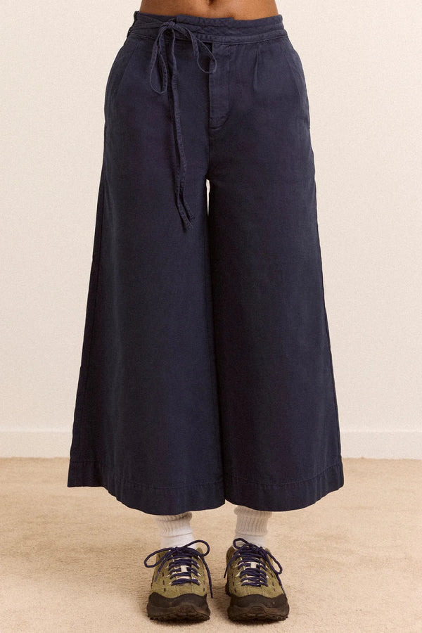 Pantalon Culotte Lotta Marine Damson Madder - Ex-voto