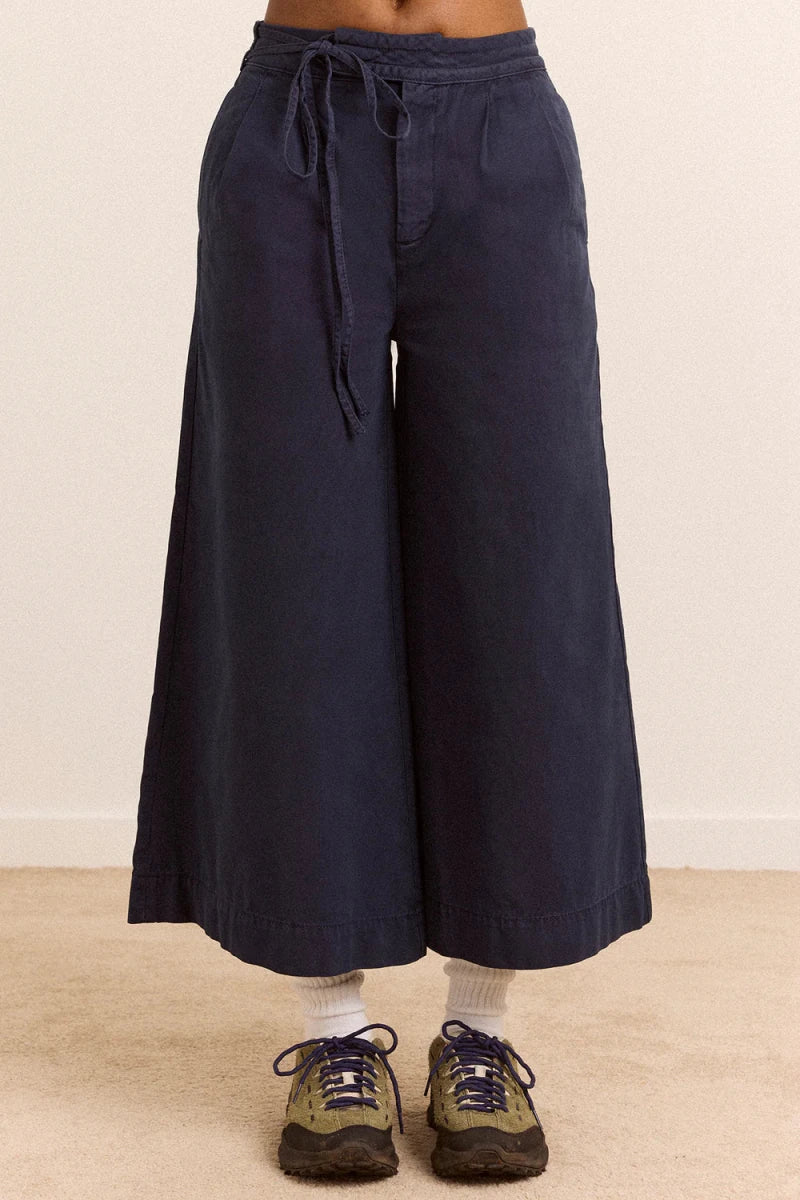 Pantalon Culotte Lotta Marine Damson Madder - Ex-voto