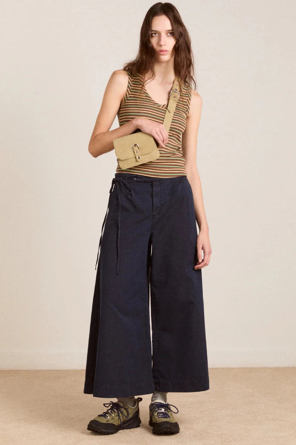 Pantalon Culotte Lotta Marine Damson Madder - Ex-voto
