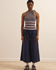 Pantalon Culotte Lotta Marine Damson Madder - Ex-voto