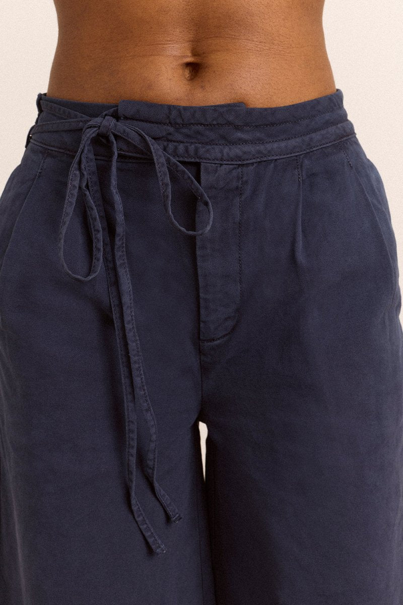 Pantalon Culotte Lotta Marine Damson Madder - Ex-voto