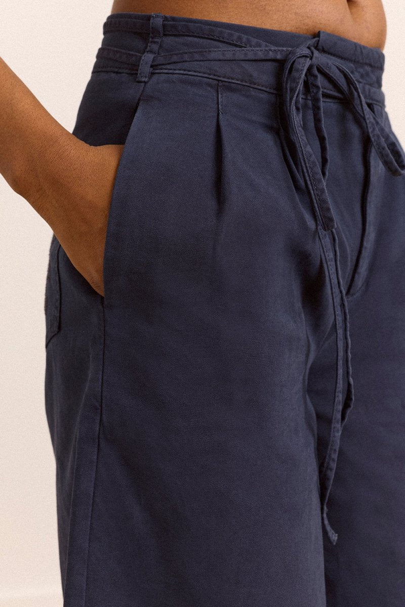 Pantalon Culotte Lotta Marine Damson Madder - Ex-voto