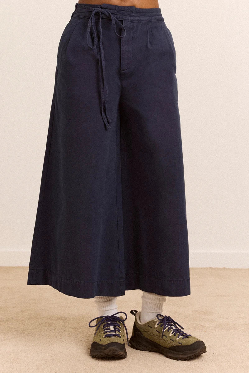 Pantalon Culotte Lotta Marine Damson Madder - Ex-voto