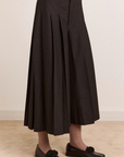 Pantalon Culotte Plissée Winona Pinstripe Damson Madder - Ex-voto