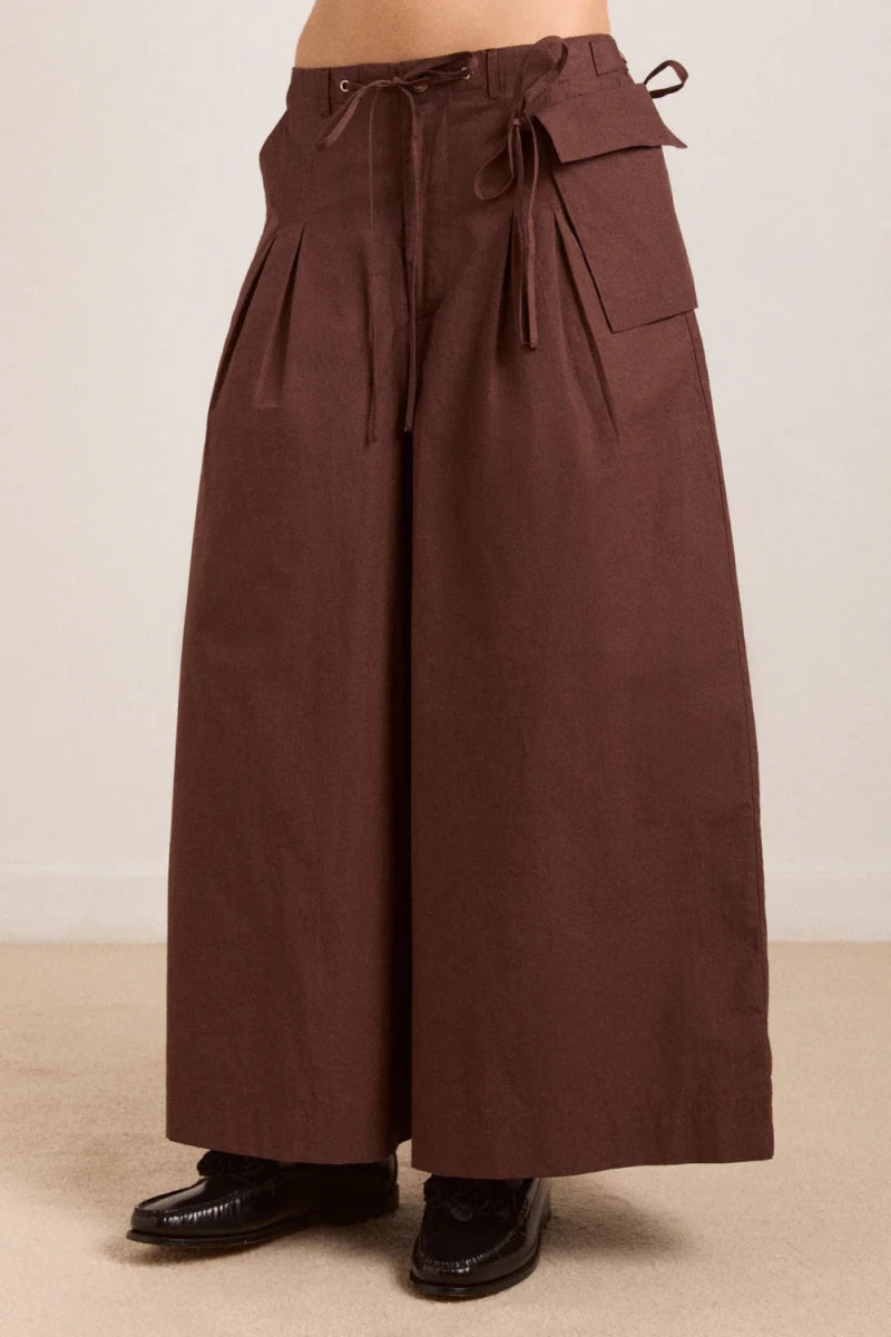 Pantalon Culotte Tatiana Choc Damson Madder - Ex-voto