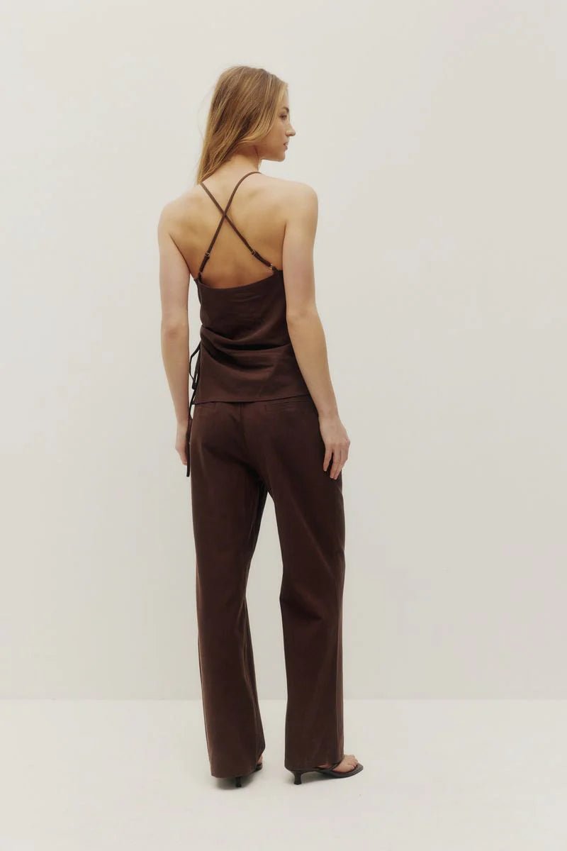 Pantalon en Lin Rosie Cacao Kuwalla - Ex - voto