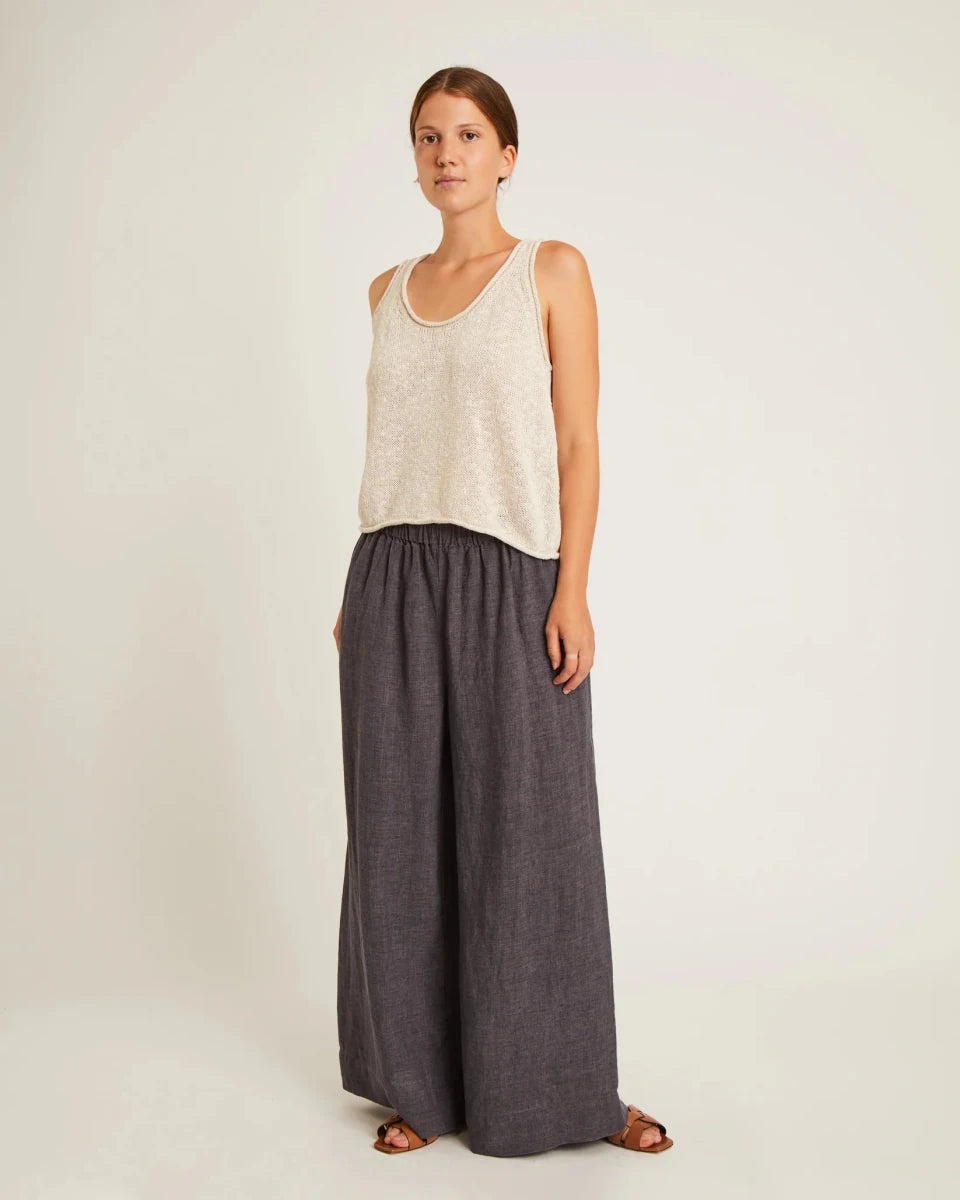 Pantalon en Lin Tate Noir Naïf - Ex - voto