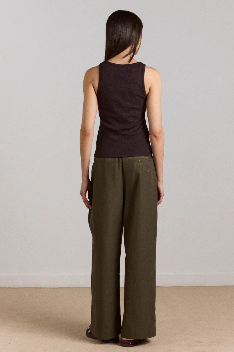Pantalon Fabia Khaki Damson Madder - Ex - voto
