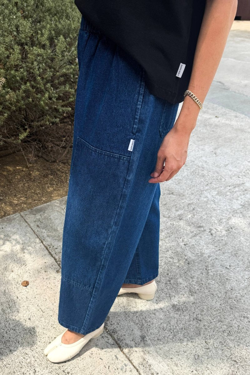 Pantalon Jardinier Denim Bleu Le Bon Shoppe - Ex-voto