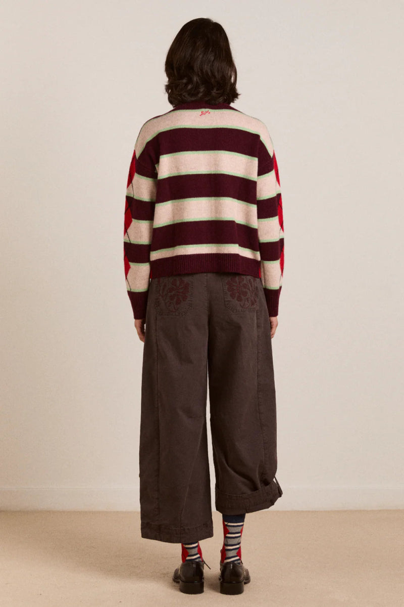 Pantalon Mika Charcoal Damson Madder - Ex - voto