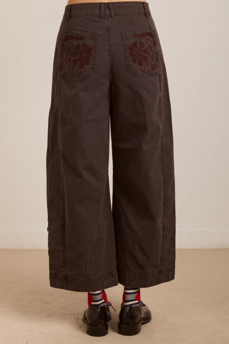 Pantalon Mika Charcoal Damson Madder - Ex - voto