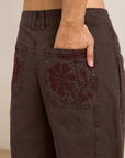 Pantalon Mika Charcoal Damson Madder - Ex - voto