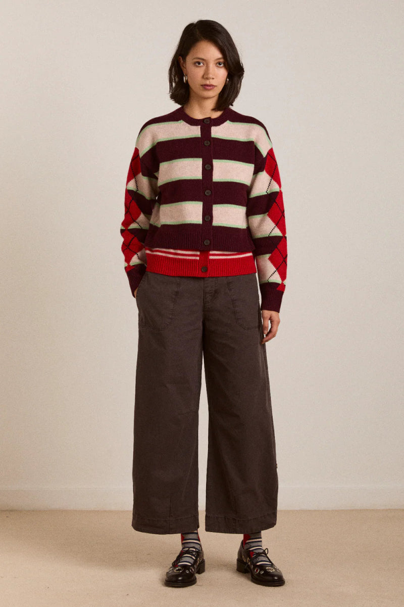 Pantalon Mika Charcoal Damson Madder - Ex - voto