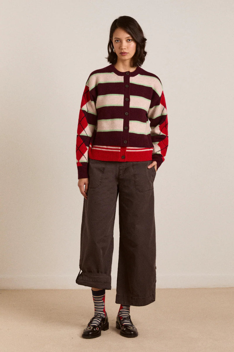 Pantalon Mika Charcoal Damson Madder - Ex - voto