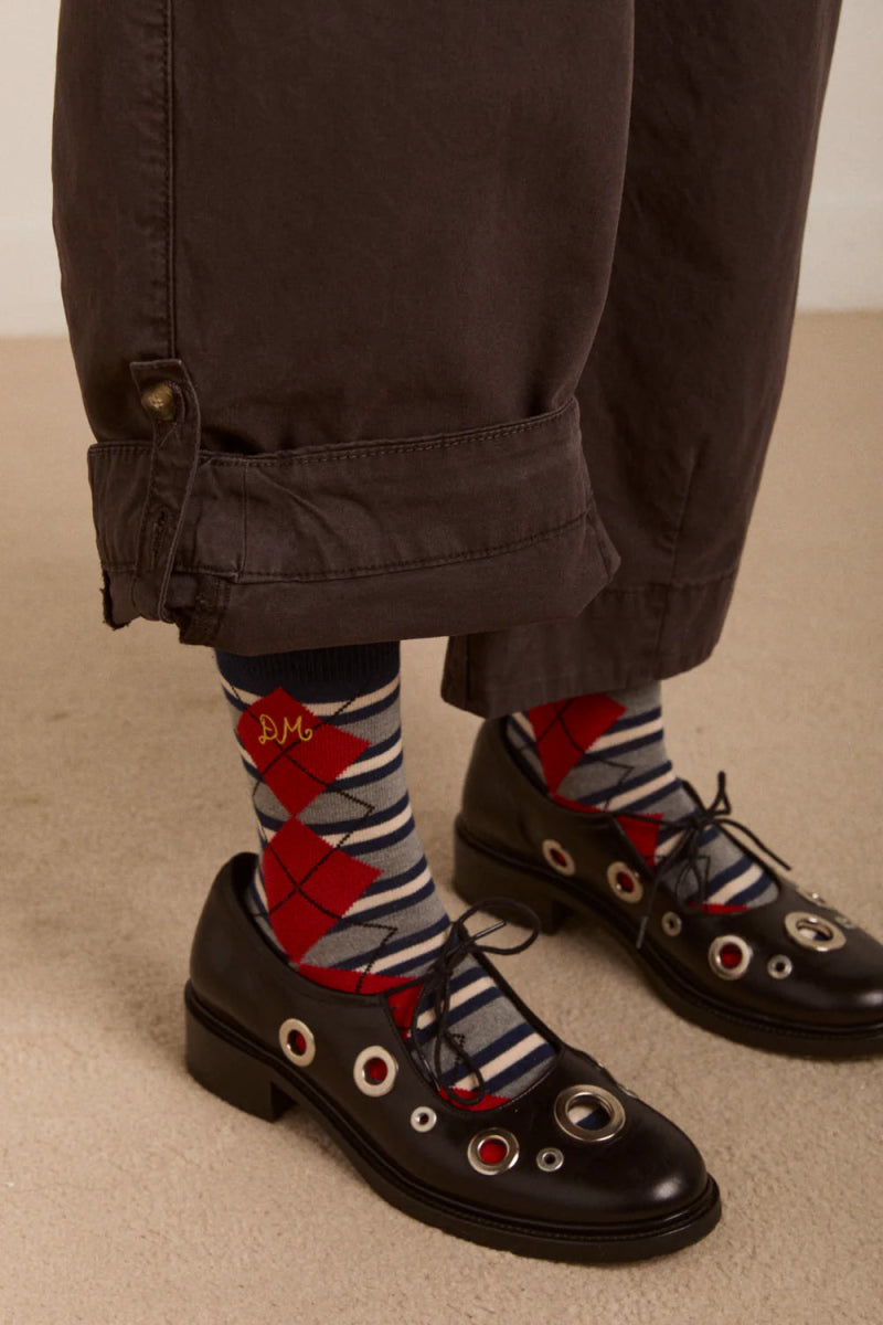 Pantalon Mika Charcoal Damson Madder - Ex - voto