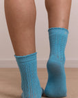 Paquet de 2 Paires de Chaussettes Pointelle Céleri et Aqua Damson Madder - Ex - voto