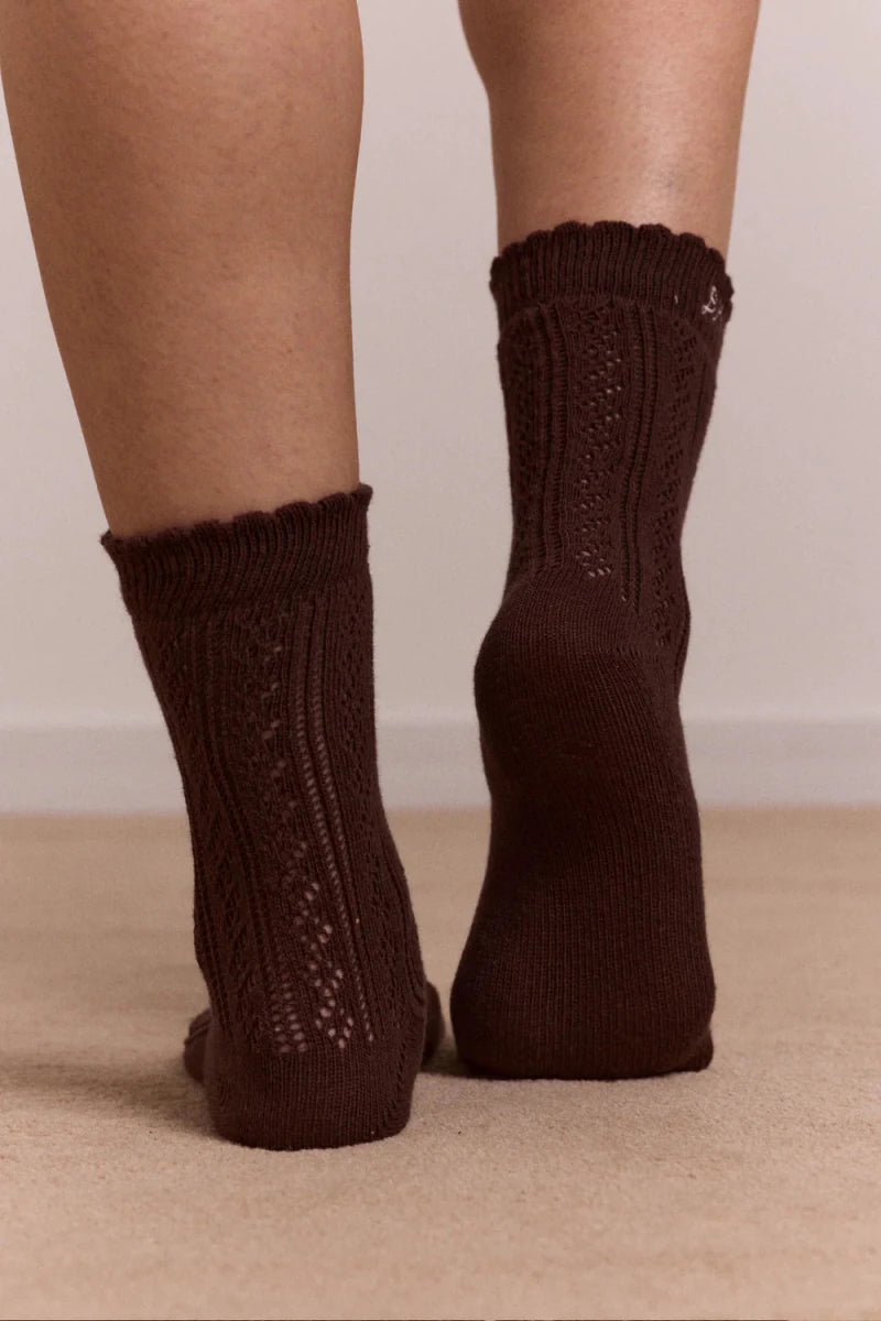 Paquet de 2 Paires de Chaussettes Pointelle Choc et Mauve Damson Madder - Ex - voto