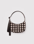 Petit Sac Croissant Baggu Blurred Gingham Brown - Ex - voto