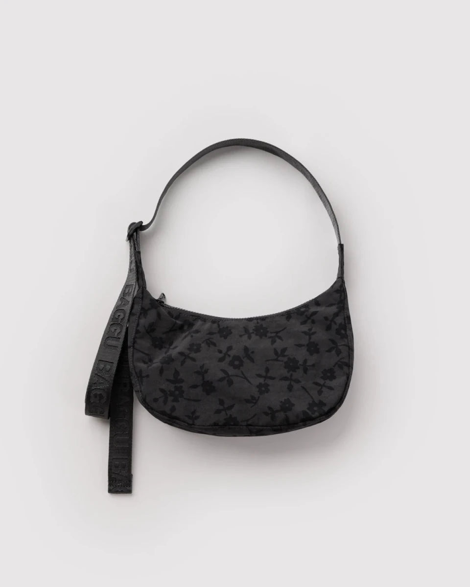Petit Sac Croissant Baggu Charcoal Ditsy Floral - Ex-voto