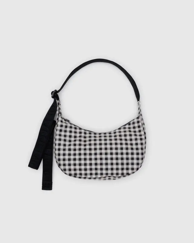 Petit Sac Croissant Baggu Gingham Noir et Blanc - Ex - voto