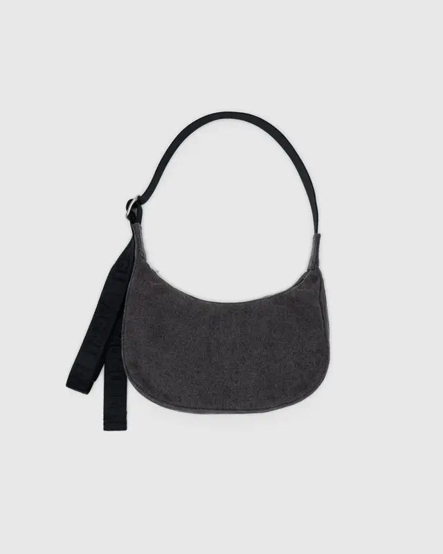 Petit Sac Croissant Baggu Washed Black Denim - Ex - voto