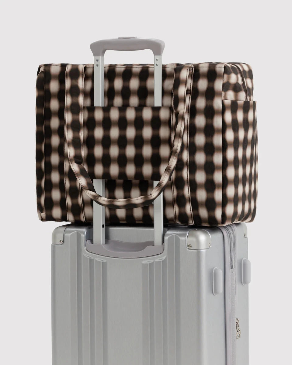 Petit Sac Nuage Carry - on Baggu Blurred Gingham Brown - Ex - voto