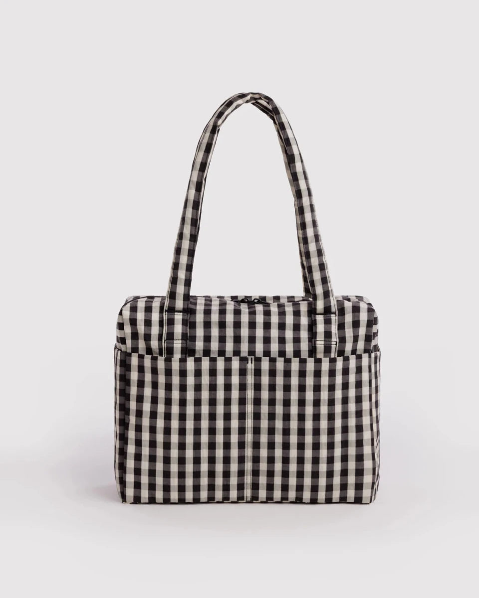 Petit Sac Nuage Carry-on Baggu Gingham Noir et Crème - Ex-voto