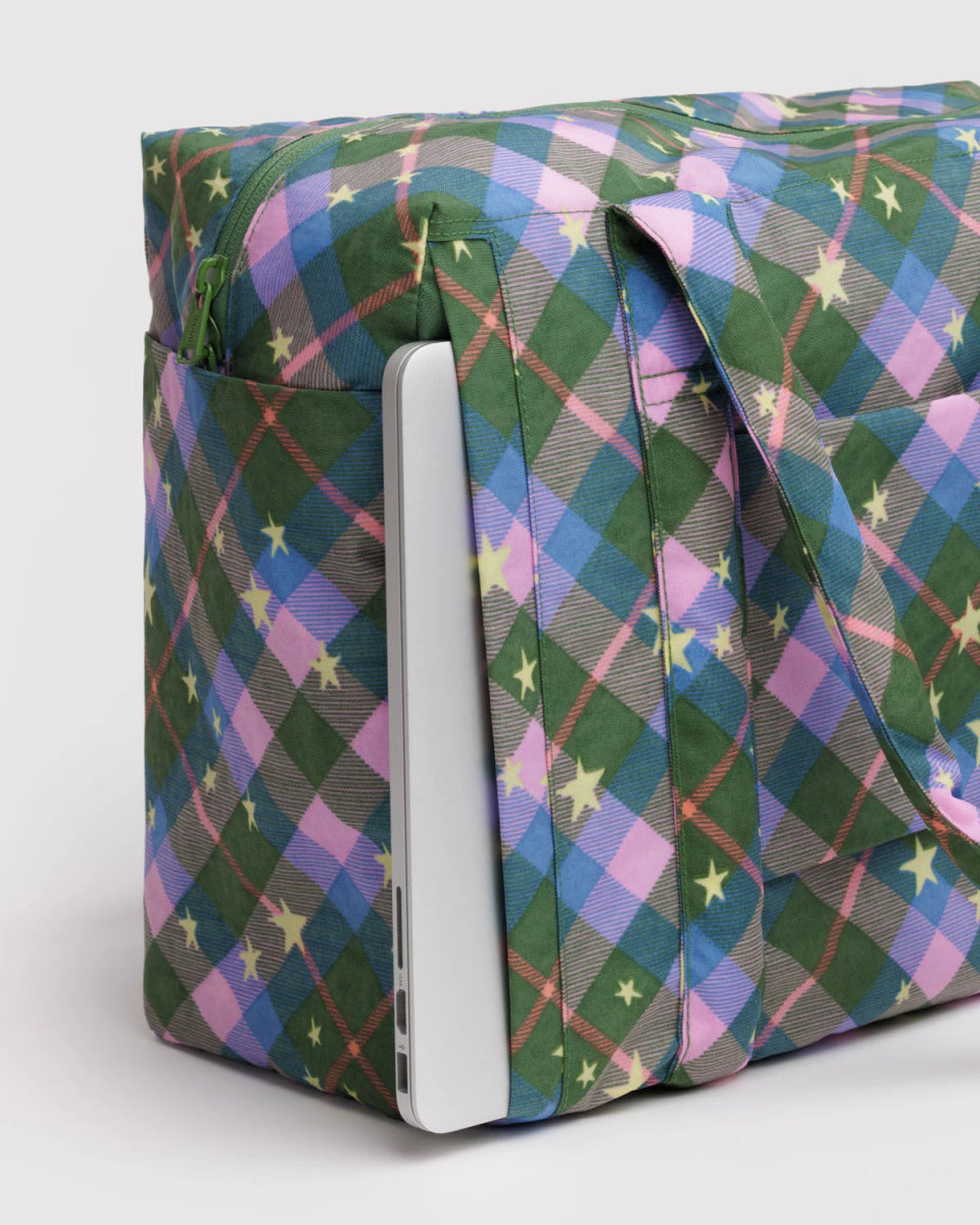 Petit Sac Nuage Carry - on Baggu Green Star Plaid - Ex - voto