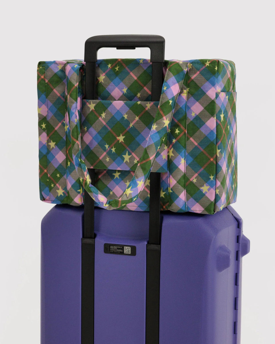 Petit Sac Nuage Carry - on Baggu Green Star Plaid - Ex - voto