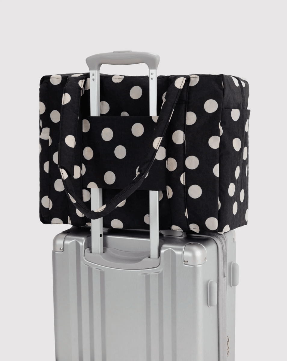 Petit Sac Nuage Carry-on Baggu Noir à Pois Crèmes - Ex-voto
