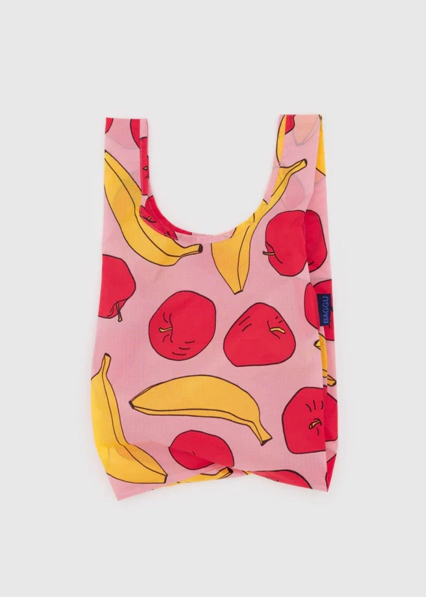Petit Sac Réutilisable Baggu Light Pink Apples and Bananas - Ex - voto