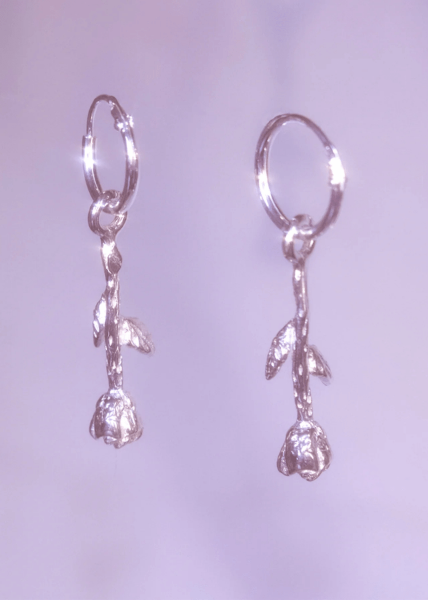 Petites Boucles d'oreilles Rose Hoops Bilak - Ex - voto