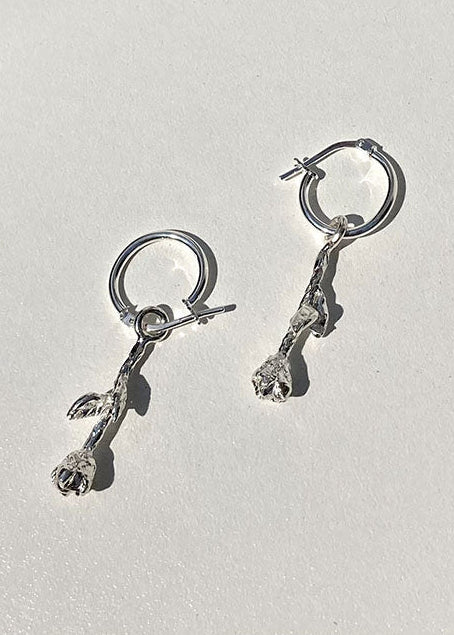 Petites Boucles d'oreilles Rose Hoops Bilak - Ex - voto