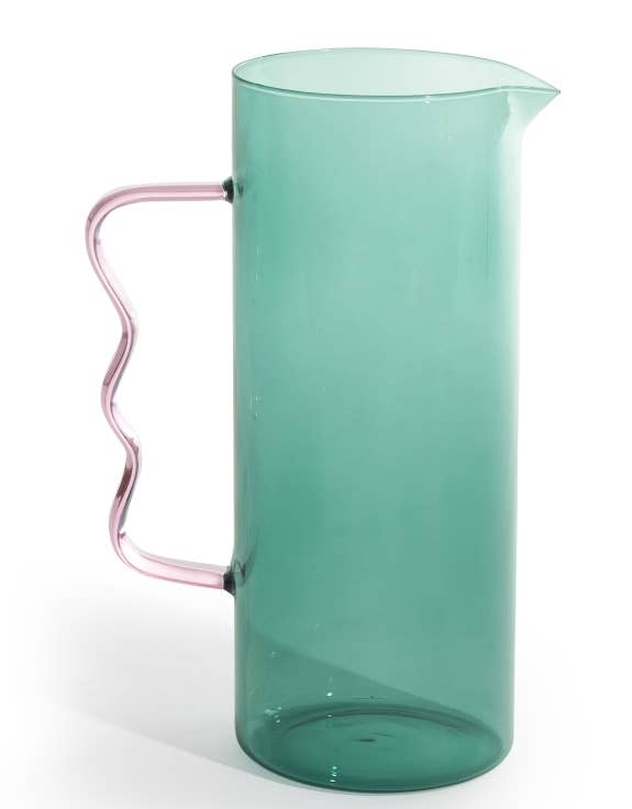 Pichet en Verre Turquoise Vague Large McGowan - Ex - voto