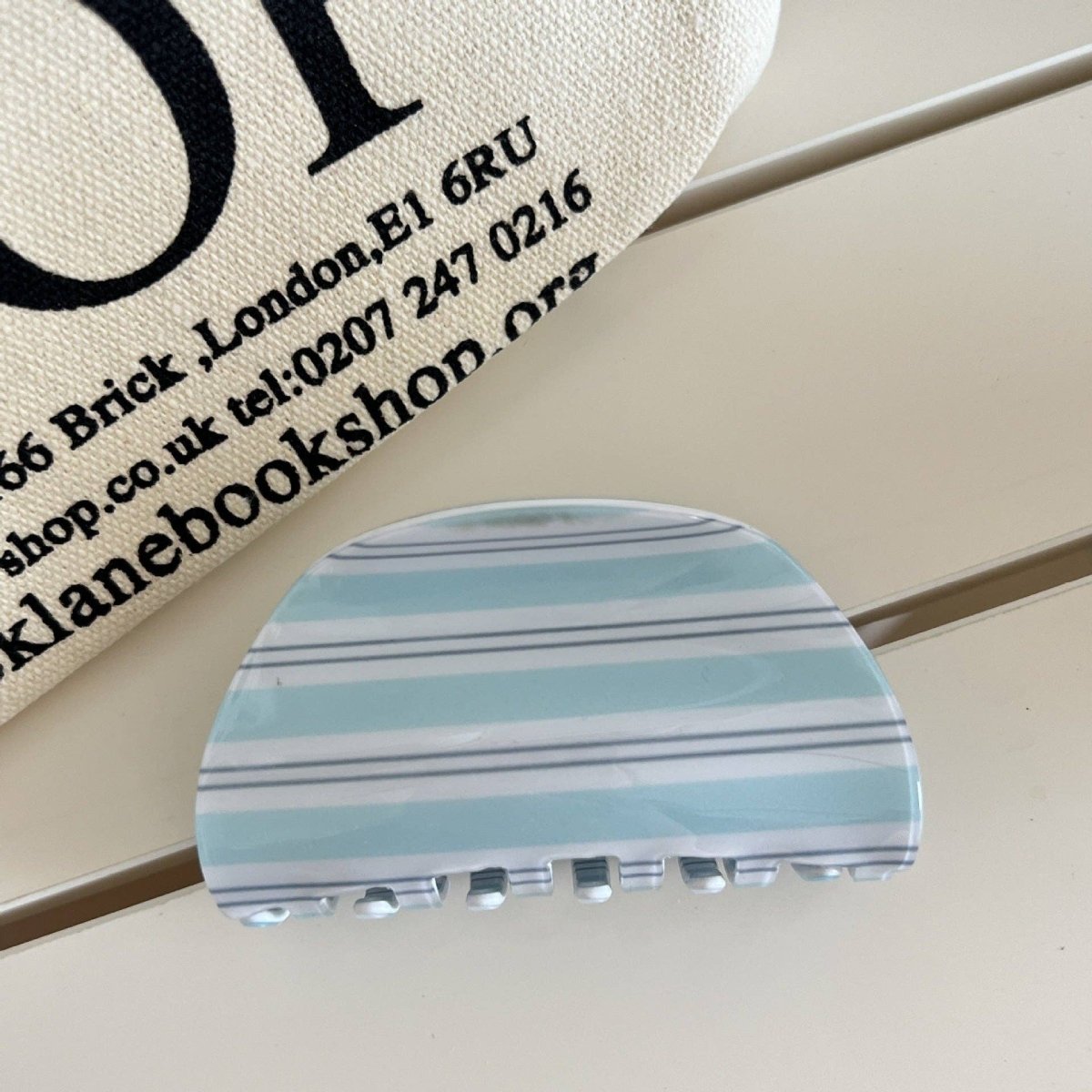 Pince à cheveux Ronde Sweet Rayures Bleues Dipped Shop - Ex - voto