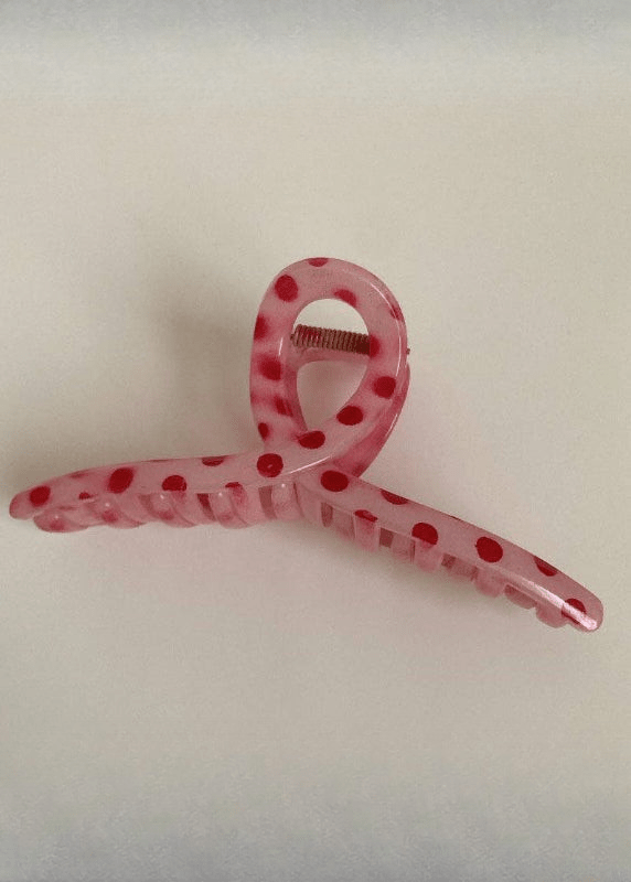 Pince à Cheveux Rose à Pois Rouges Dipped Shop - Ex - voto
