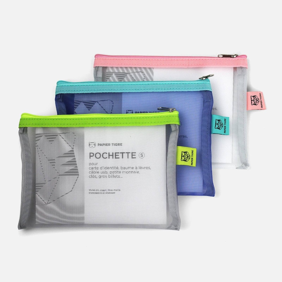 Pochette Mesh S Bubblegum Papier Tigre - Ex-voto