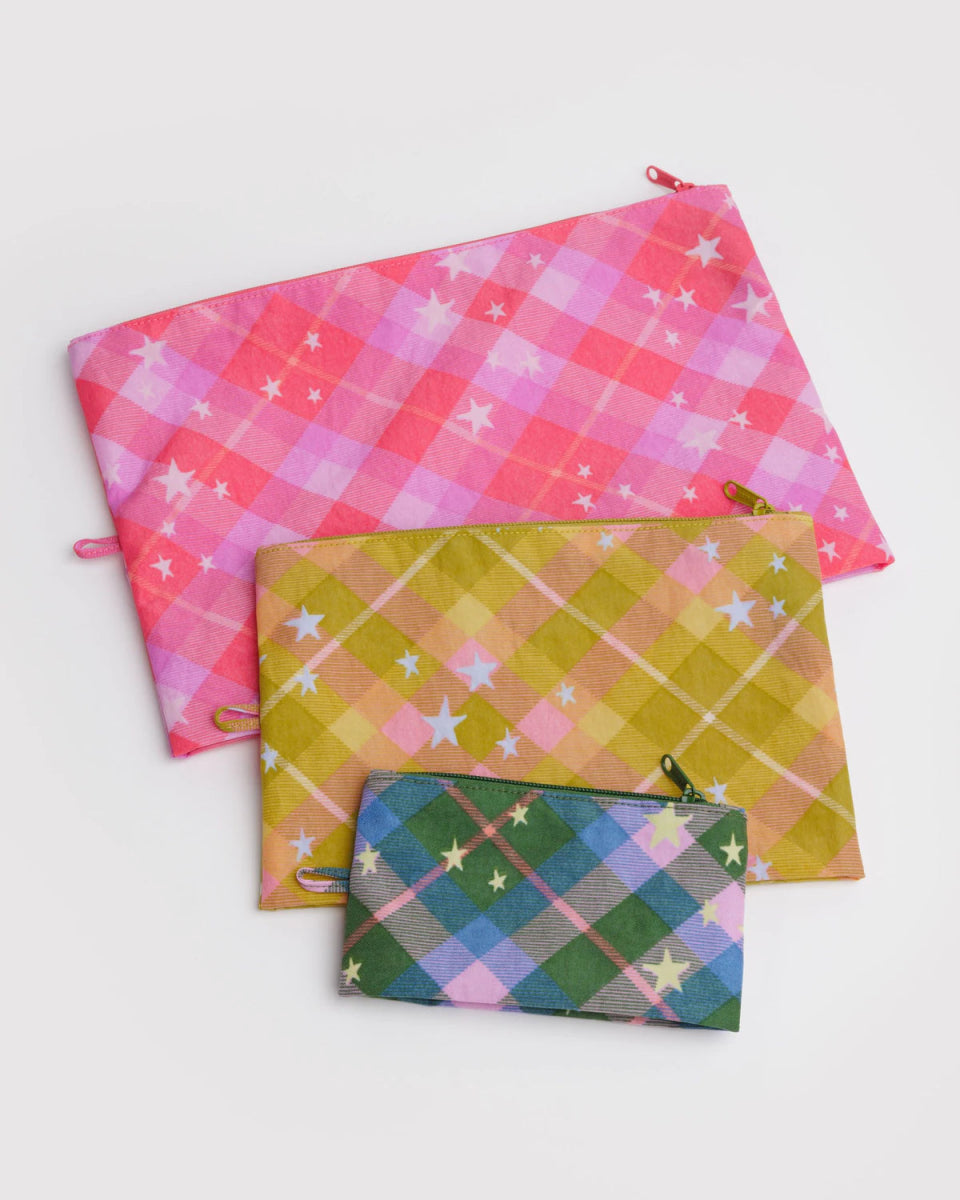 Pochettes Go - Ensemble de 3 Star Plaid - Ex - voto