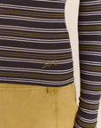 Polo Peyton Rayures Noires, Vertes et Blanches Damson Madder - Ex-voto
