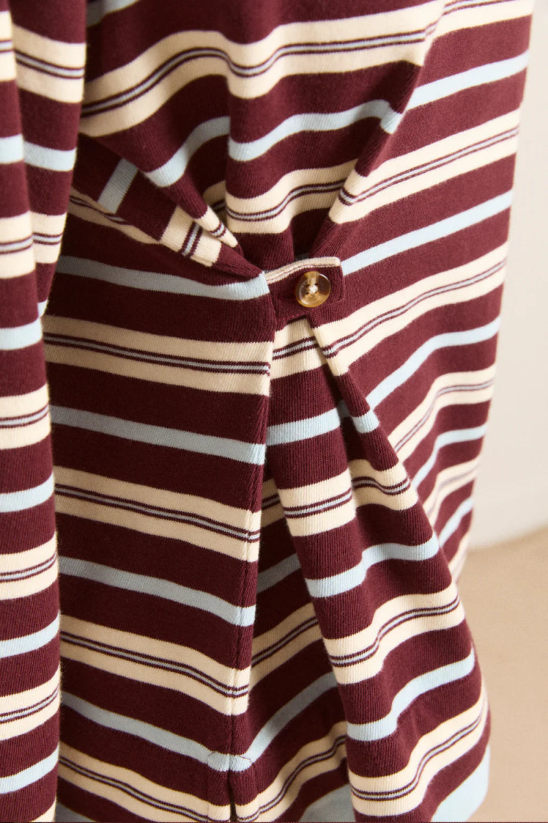 Polo Rugby Noah Rayures Chocolat Damson Madder - Ex - voto