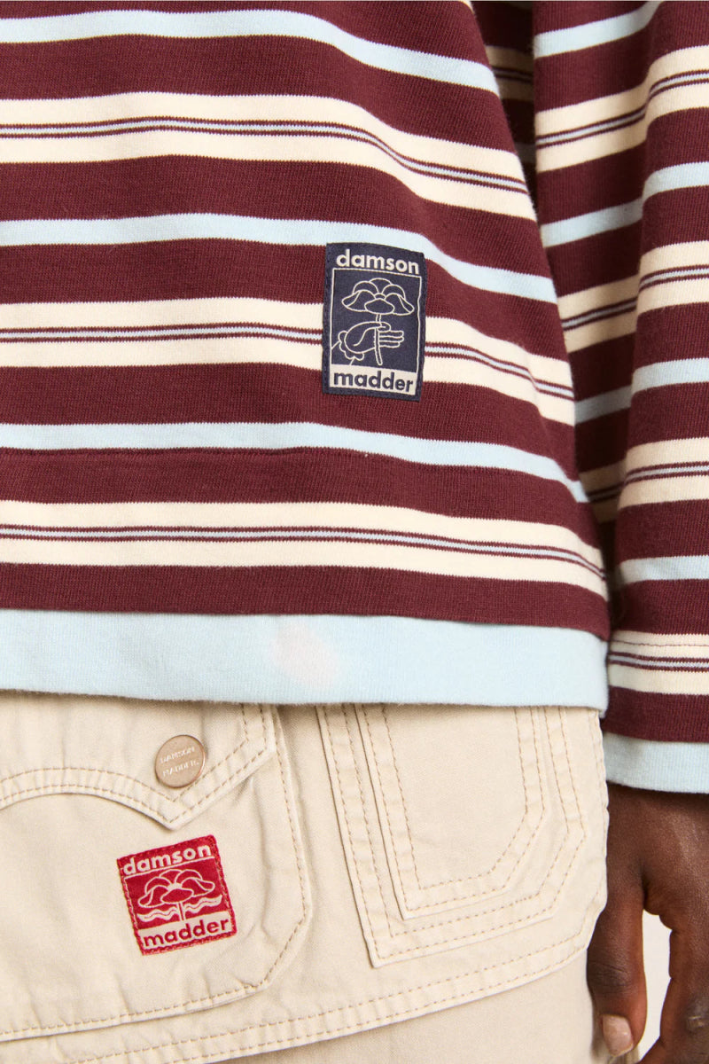 Polo Rugby Noah Rayures Chocolat Damson Madder - Ex - voto