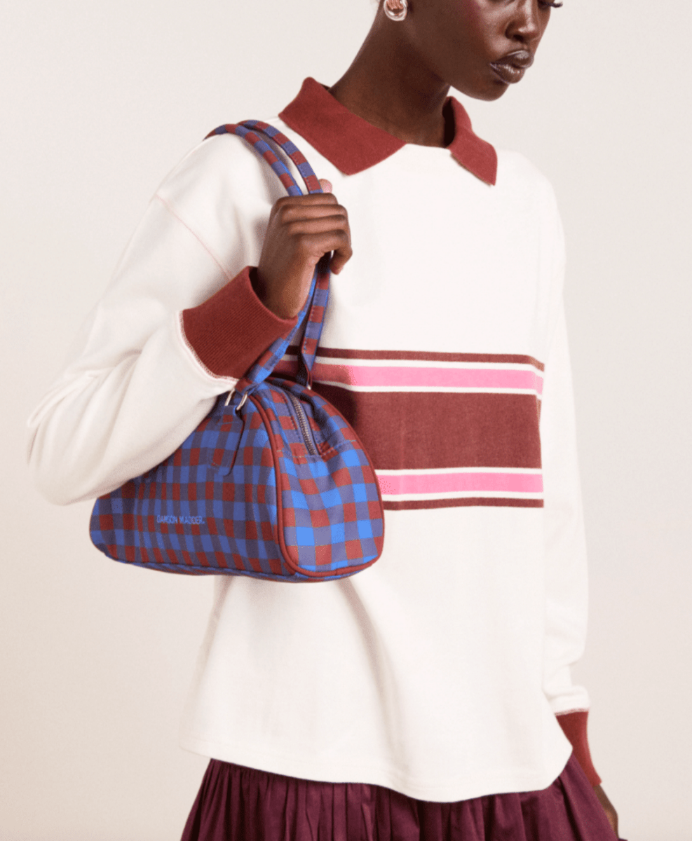 Polo Rugby Olina Rayures Ecru et Roses Damson Madder - Ex - voto