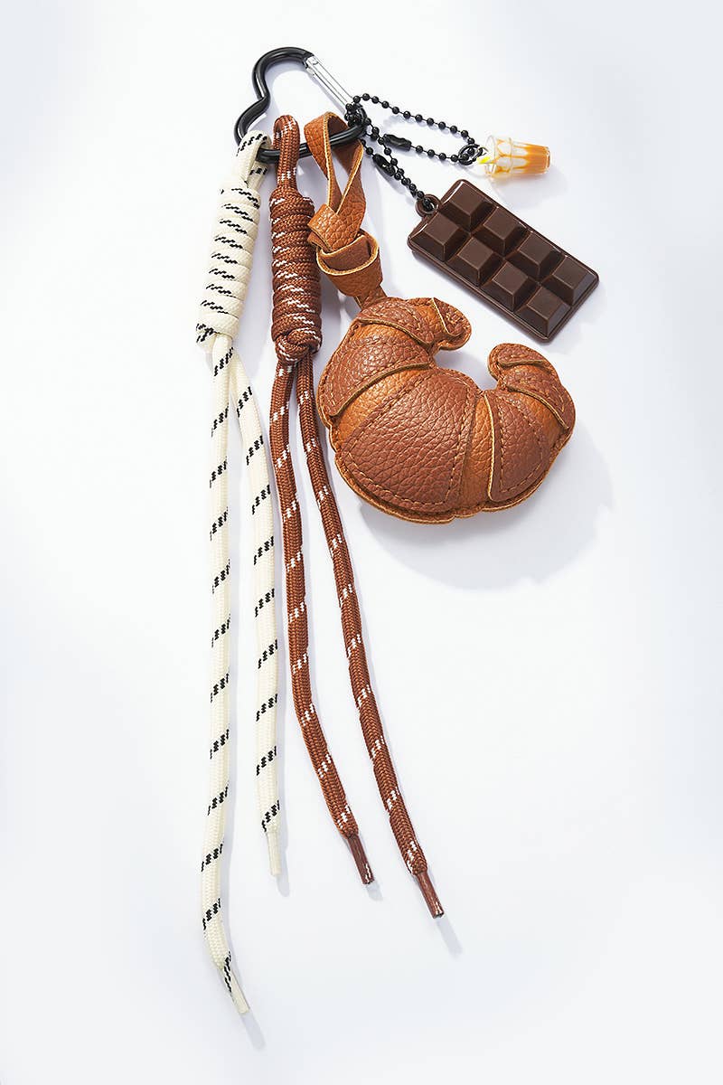Porte - Clés Sac Croissant Chocolat Atelier Byren - Ex - voto