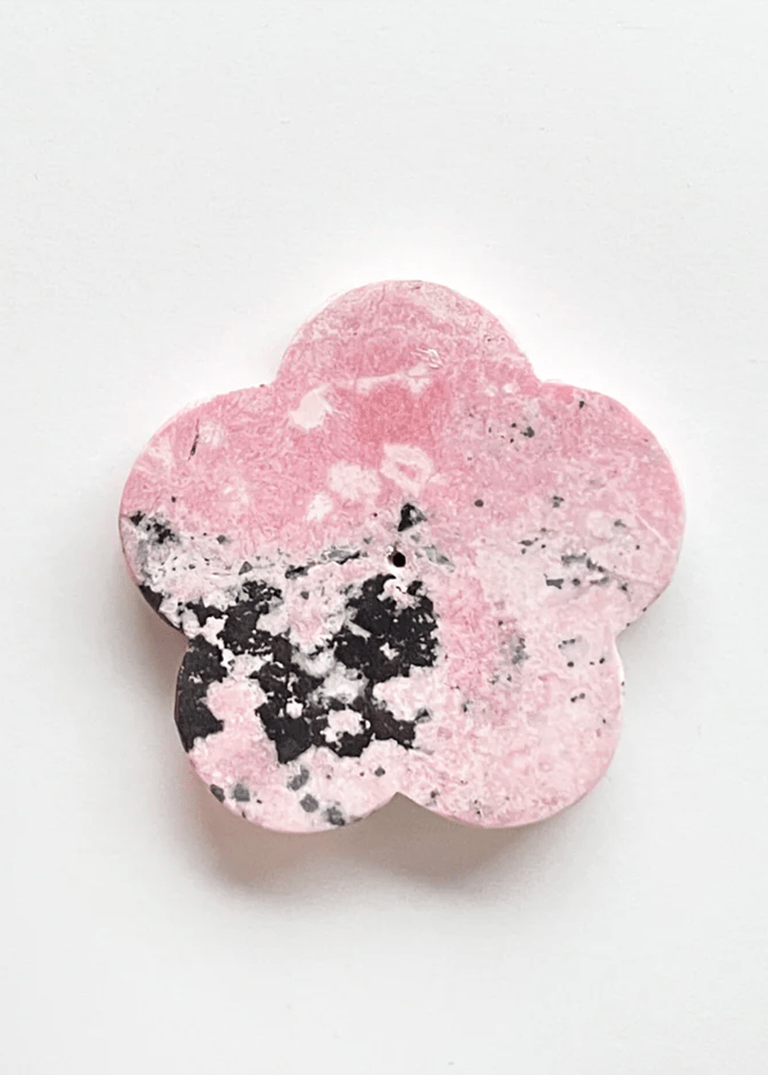 Porte - Encens Botanica Fleur Rose en Rhodonite - Ex - voto