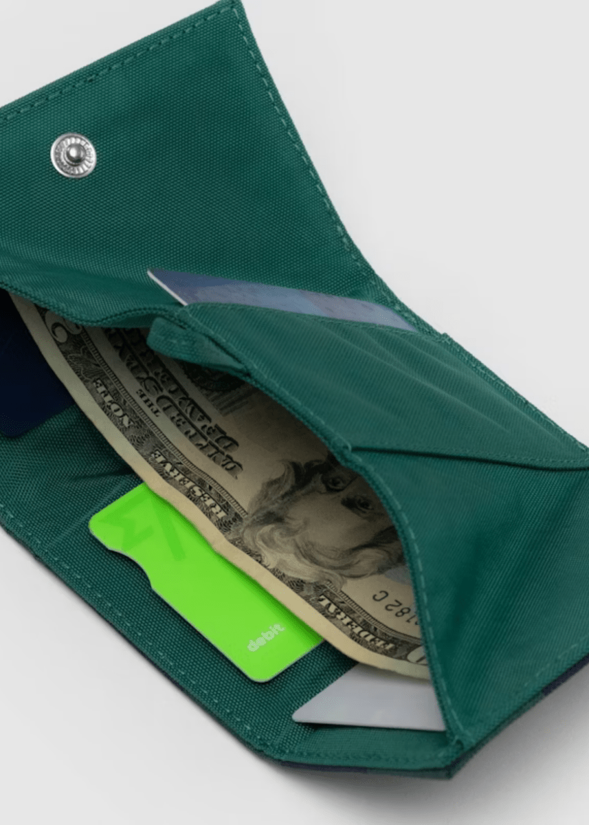 Porte - Feuille Snap Baggu Navy Green Check - Ex - voto