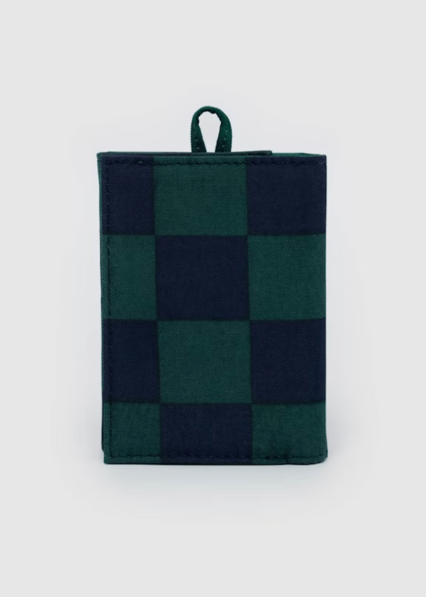 Porte - Feuille Snap Baggu Navy Green Check - Ex - voto