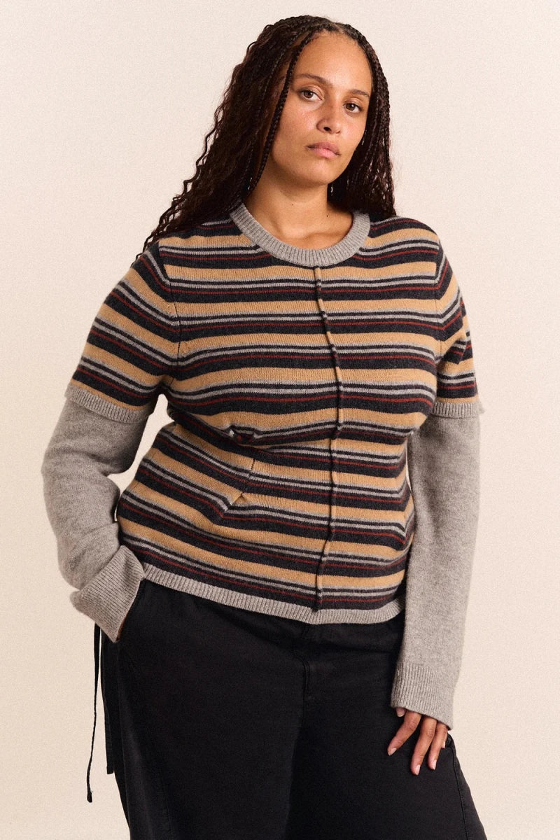 Pull en Laine à Double Manches Clara Damson Madder - Ex-voto