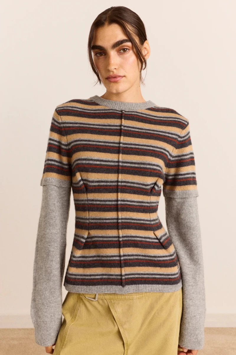 Pull en Laine à Double Manches Clara Damson Madder - Ex-voto