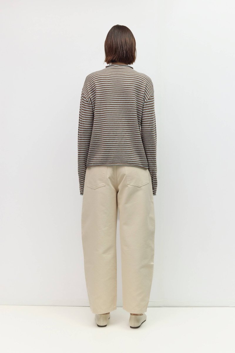 Pull Rayé Cierra Brun et Bleu All Row - Ex-voto